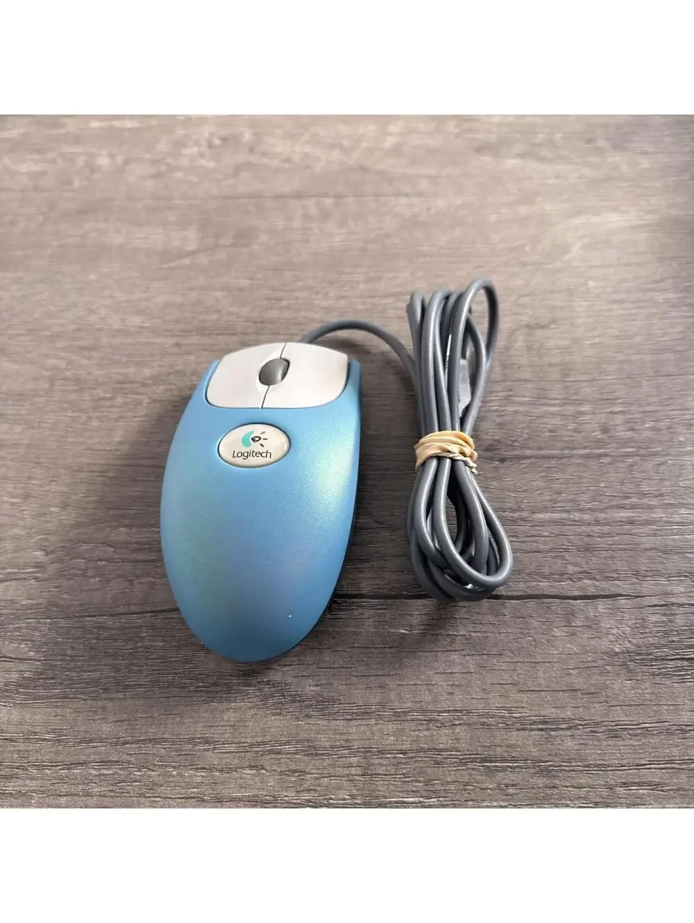 VTG Logitech iFeel Mouse M-UN58a Optical Light Blue Wired USB Transparent Base